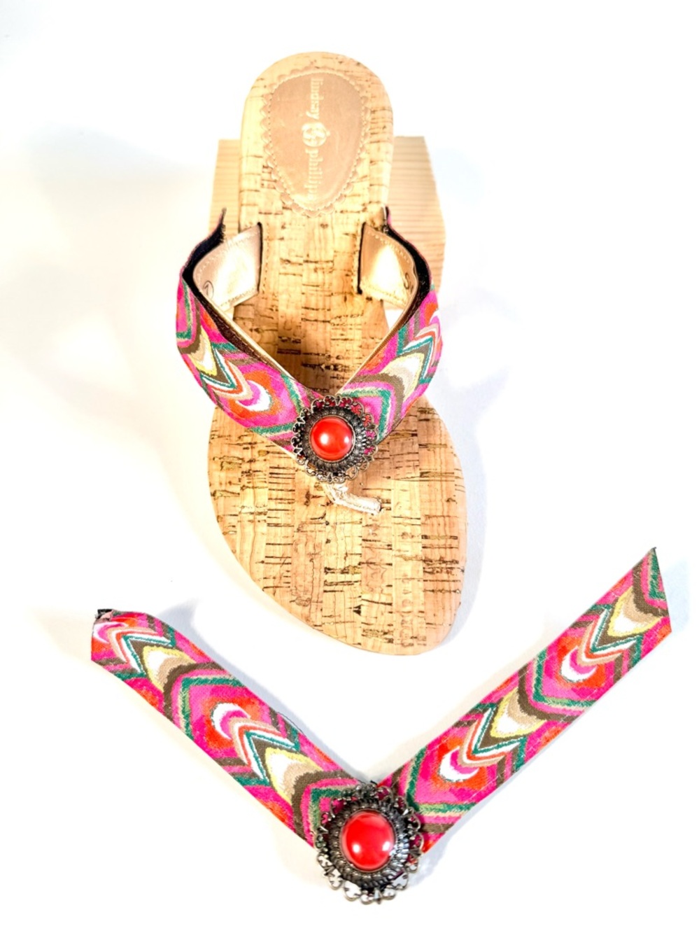 Lindsay Phillips SwitchFlops Chevron Multi Color Interchangeable Straps Sz M